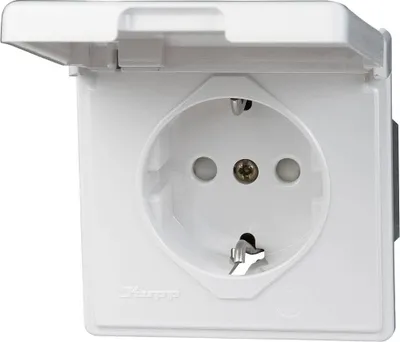 Image de KOPP Prise encastrée pour locaux humides STANDARD IP44 blanc arctique Couvercle rabattable
