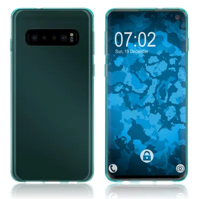 Produktbild von PhoneNatic Case kompatibel mit Samsung Galaxy S10 - türkis Silikon Hülle transparent Cover