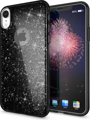 Obrázok produktu pre NALIA puzdro pre iPhone XR, obal na mobilný telefón trblietavý ultratenký silikónový zadný kryt čierny