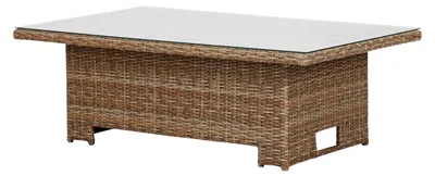 Produktbild von Gram Gartentisch 134 x 84 cm H 68/44, mit "up & down", mit Glasplatte, natur.
