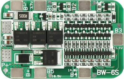 Produktbild von 6S 15A BMS Schutzplatine für 24V Li-Ion 18650 Akkuzellen – Akku Schutzboard mit Überlade-, Entlade- und Kurzschlussschutz