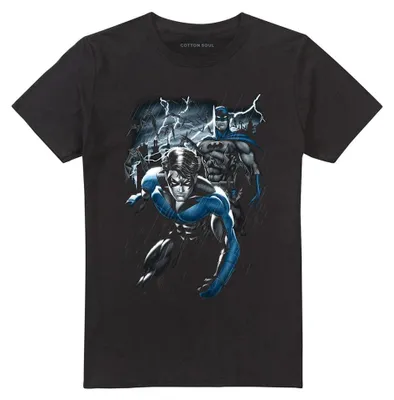 Image de T-shirt "Dynamic Duo" Batman, pour hommes et femmes, coupe unie, modèle TV41237 (taille 5XL), couleur noire
