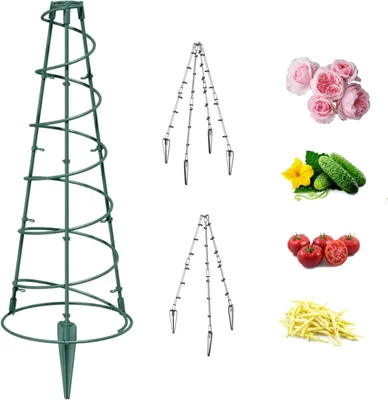 Immagine prodotto di Supporto da giardino piramide a spirale conica per piante rampicanti H 60 cm