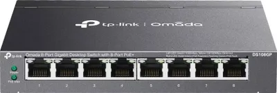 Zdjęcie produktu dla TP-Link Omada DS108GP, Nie zarządzany, Gigabit Ethernet (10/100/1000), Obsługa PoE