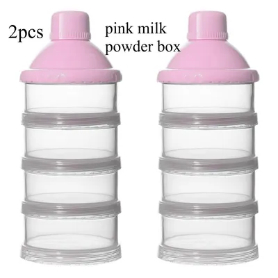 Produktbild von 2 Stück 4Schichten Milchpulver Box, BPA frei,Milchpulver Dosierboxen - Baby Pulver Aufbewahrungsboxen - Travel Box - Dispenser - Pulver Tower