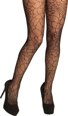 Produktbild von Strumpfhose Spiders – schwarze Netzstrumpfhose mit Spinnenmuster