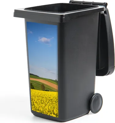 Produktbild von MuchoWow® Mülltonnenaufkleber Frühling - Blumen - Gelb 44x98 cm - Containeraufkleber - Aufkleber - Mülltonnen-Aufkleber