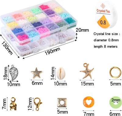 Obrázek produktu pro Hliněné korálky pro náramky, ploché kulaté hliněné korálky s písmeny, hliněné korálky pro DIY výrobu šperků, styl D