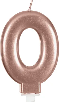Produktbild von Zahlenkerze 0 Rosegold