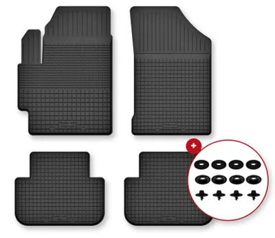 Zdjęcie produktu dla Dywaniki gumowe do Honda Civic VII 2001-1007 – 4 szt., czarne, dobierane – Wielganizator Semi-Universal