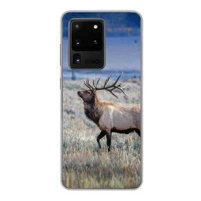 Produktbild von MuchoWow® Handyhülle Schutzhülle Hülle für Samsung Galaxy S20 Ultra Hirsche - Elche - Gras Silikon Softcase Handy Hülle - Karteninhaber