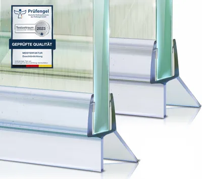 Produktbild von Duschdichtung 2x - Verlängerter Wasserabweiser - Ideale Dichtung für 6,7,8mm Glastüren in Duschen 6-8mm (Transparent)