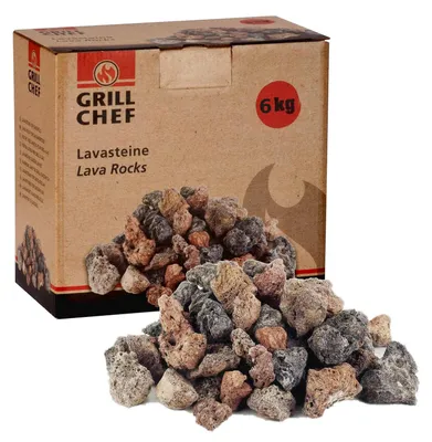 Image de Pierre de lave 6kg pour griller Recharge pour pierres de lave pour grillades au gaz | Convient pour grillades au gaz, four et grillades électriques - Pierre naturelle comme accessoire de grillade