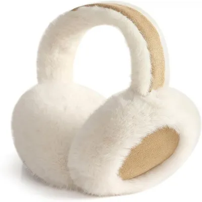 Produktbild von FSMILING 2er-Pack Winterwarme Ohrenwärmer, faltbare Plüsch-Ohrenschützer für Damen und Herren (Farbe)