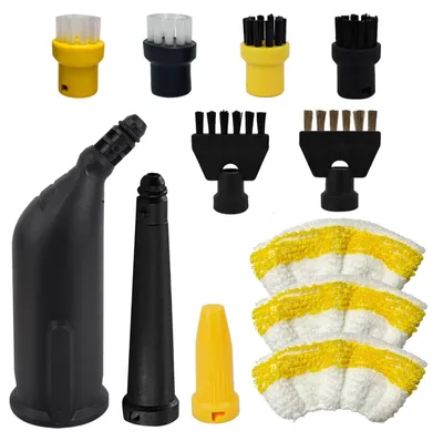 12-teiliges Dampfreiniger-Zubehörset, Bürsten, Tücher, Düsen