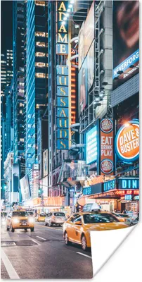 Produktbild von MuchoWow® Poster New York bei Nacht 40x80 cm - Dekoration