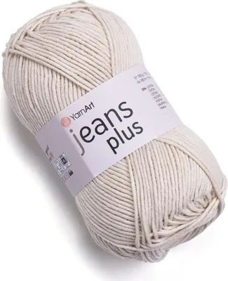 Produktbild von YarnArt Jeans Plus Garn, 160m/100g, Baumwolle-Mischung, Beige für Amigurumi