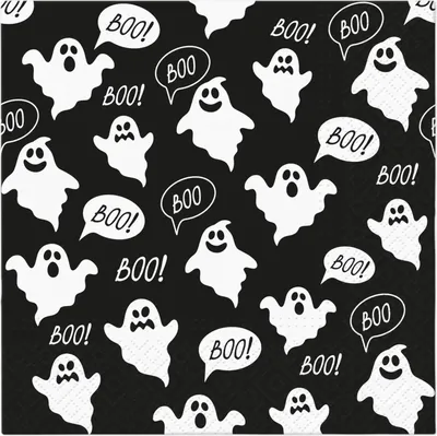 Zdjęcie produktu dla 20 serwetek Boo czarne - Duchy 33x33cm