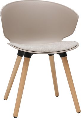 Miliboo - Design-Stuhl taupe und helles Holz WING