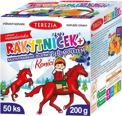 Obrázek produktu pro Rakytníček multivitaminové želatinky s rakytníkem KONÍCI mandarinka 50 ks