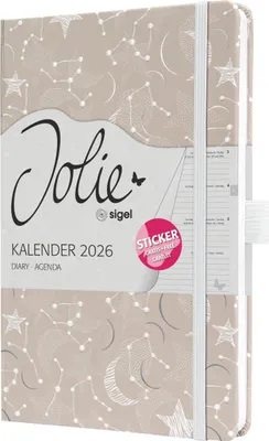 Produktbild von Wochenkalender Jolie ca. A5 Hardcover Cosmic Fantasy Beige 2026.