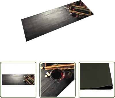 Produktbild von The Living Store Küchenteppich Waschbar Weinflasche 60x180 cm Samt