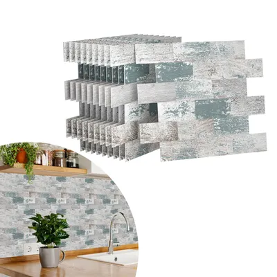 10 Autocollants Carrelage 3D Imperméables - 29x22,9 Cm - Pour Salle De Bain, Cuisine - Faciles à Poser, Beige