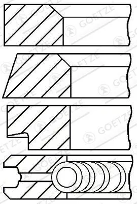 Produktbild von GOETZE ENGINE 08-202807-00 Kolbenringsatz Kolbenringe