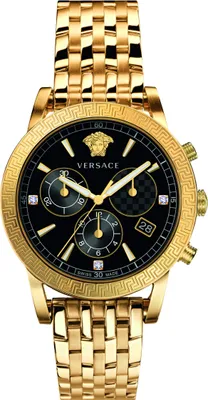 Produktbild von Versace VELT00919 Sport Tech Diamond Chrono schwarz gold Edelstahl Damen Uhr NEU