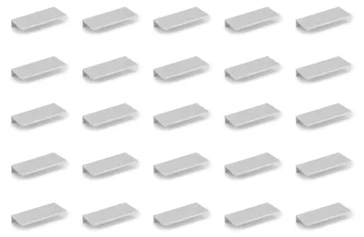 Image de Emuca, lot de 25 poignées de meuble Setubal, L 45 mm, entraxe 32 mm, aluminium, anodisé mat