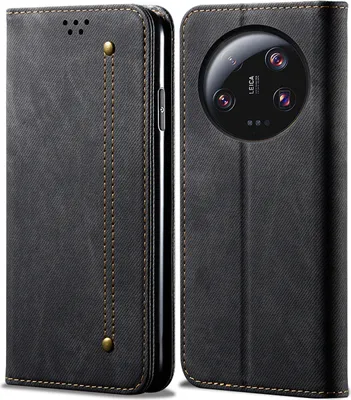 Produktbild von Xiaomi 13 Ultra Hülle, Leder Brieftasche Flip Bookstyle Schutzhülle mit Standfunktion für Xiaomi 13 Ultra Schwarz