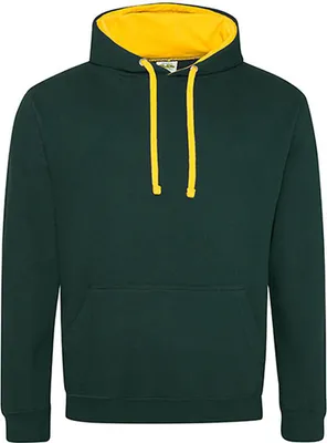Produktbild von Just Hoods JH003 | Varsity Herren Hoodie / Kaputzenpullover - Farbe: Forest Green/Gold - Größe: XL