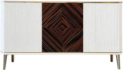 Produktbild von TV Lowboard Luxus Weiß rtv Ständer Wohnzimmer Modern Design Holz Möbel