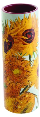 Image de Vase en céramique de 18 cm, décorée de motifs de tournesols