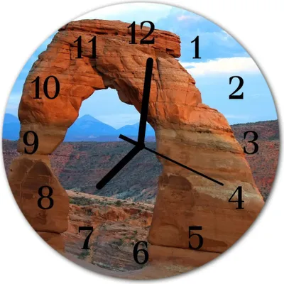 Produktbild von Glasuhr Wanduhr Küchenuhr Echt-Glas 30fi cm Grand Canyon orange