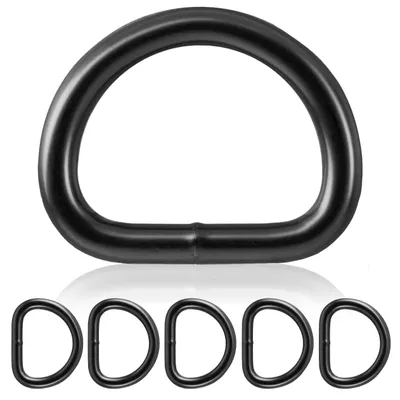 D-Ringe Stahl S, 5 Stück, 18 mm Band, matt schwarz