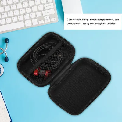 Image de Étui de rangement portable pour petits écouteurs, pochette de transport (bleu)