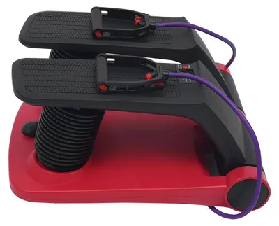 Obrázek produktu pro Mini stepper s rotačním mechanismem – fitness stepper s odporovými gumami – tichý stepper – LCD displej – protiskluzové pedály – nosnost do 150 kg – fitness vybavení do domácnosti
