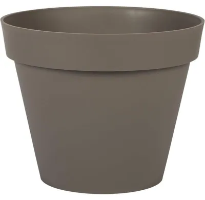Image de Pot de Fleurs Toscane - Taupe - Diam 29,5 x H 24 cm - 10 L - Recyclé 98 % - Fabrication Française