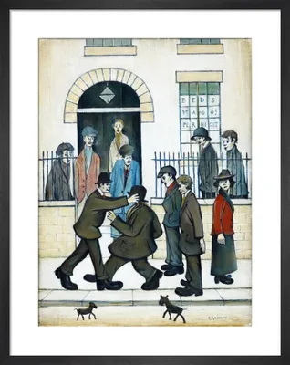 Produktbild von L.S. Lowry - Tafel "A Fight C. 1935" PM5995 (59 cm x 40 cm) (Bunt)