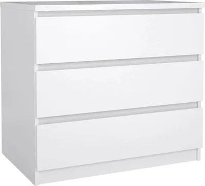 Image de Kajiki - Commode, 77x50x68h cm Blanc Brillant, 3 Tiroirs