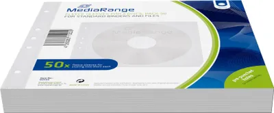 Zdjęcie produktu dla MediaRange BOX60, Etui kieszeniowe, 2 dysków, Biały, Polar, 120 mm, RoHS