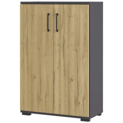 Produktbild von Büro Aktenschrank PRATO-01 in graphit mit Grandson Eiche Nb., B/H/T: ca. 80/123/40 cm