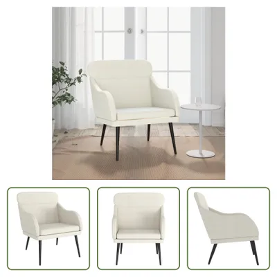Immagine prodotto di The Living Store Poltrona Crema 63x76x80 cm Velluto