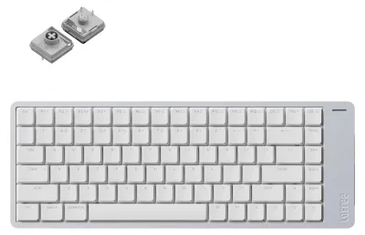 Produktbild von Lofree Flow 2 84 Kabellose Mechanische Tastatur Low-Profile US-Layout, 2.4GHz / Bluetooth 5.3 / USB-C, Silver / Void Switches