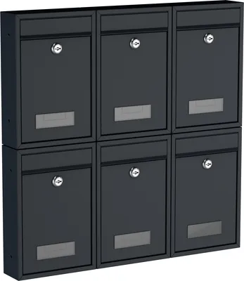 Produktbild von BASI - Briefkasten - SET - 6x BK 100M - matt anthrazit - 6x2170-1305