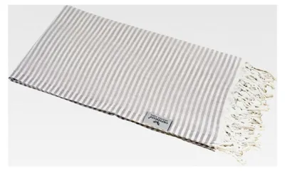 Produktbild von Hamamtuch Streifen 90 x 180 cm hellgrau 100% Baumwolle