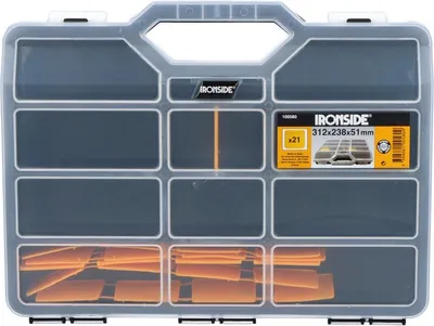 Immagine prodotto di Ironside 100-580 Scatola d'assortimento formato S 312x238x51 mm 21 scomparti, nero/giallo