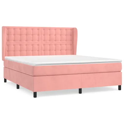 Produktbild von Boxspringbett mit Matratze Rosa 160x200 cm Samt