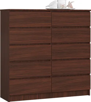 Image de Akord Dressoir 10 Tiroirs Wengé 120X40X121